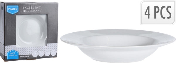 EH Porselein bord diep 20,5cm set a 4 stuks