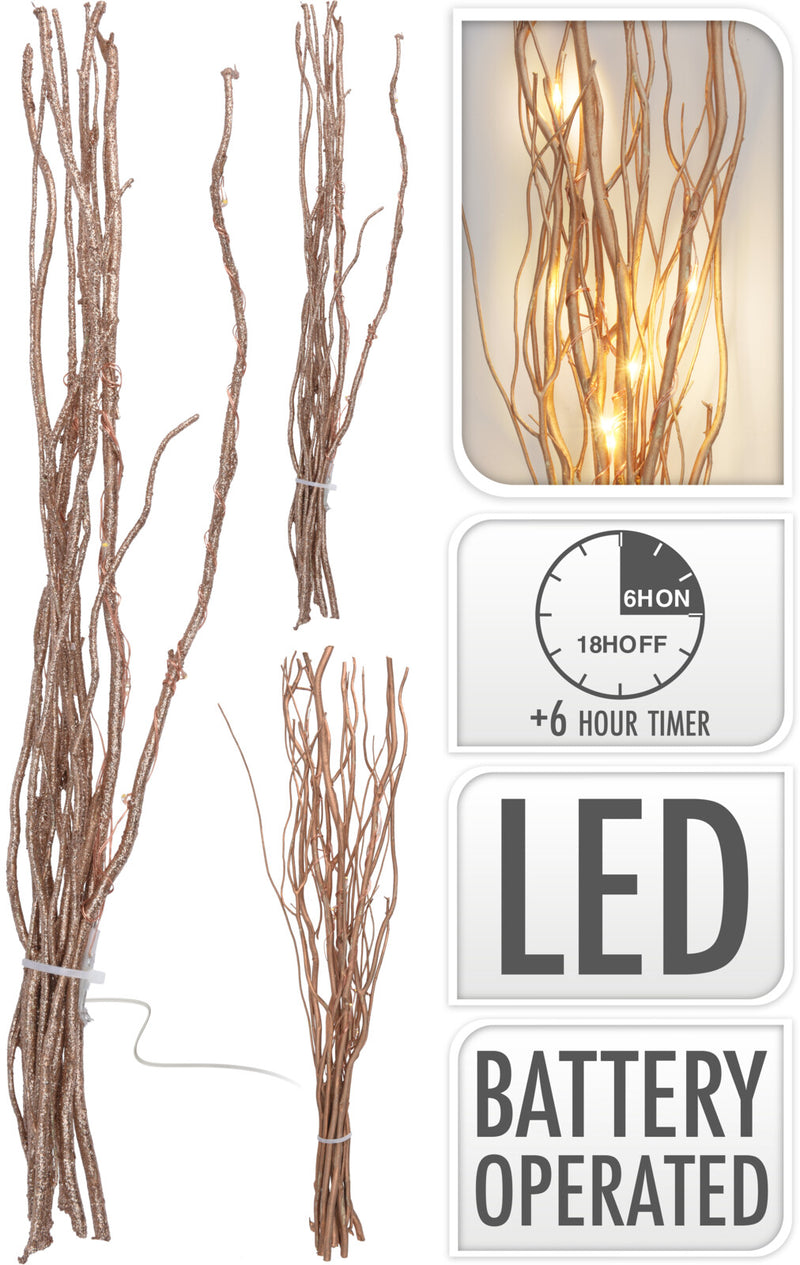 Verlichting 12LED Takken 40cm - Goud
