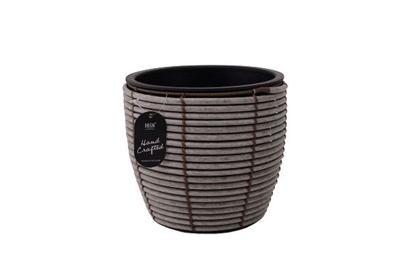 Bloempot greywash bamboe dia 31cm
