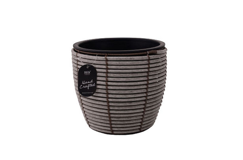 Bloempot greywash bamboe dia 31cm