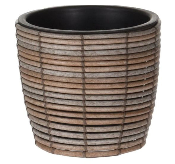Bloempot natural wash bamboe dia 40cm