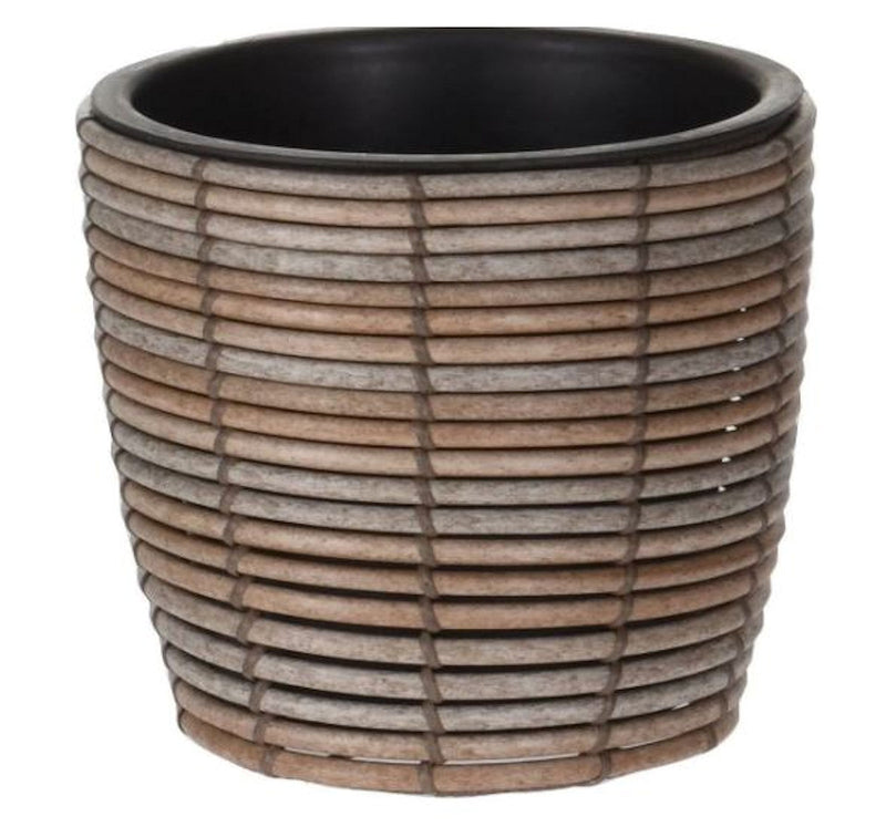 Bloempot natural wash bamboe dia 40cm