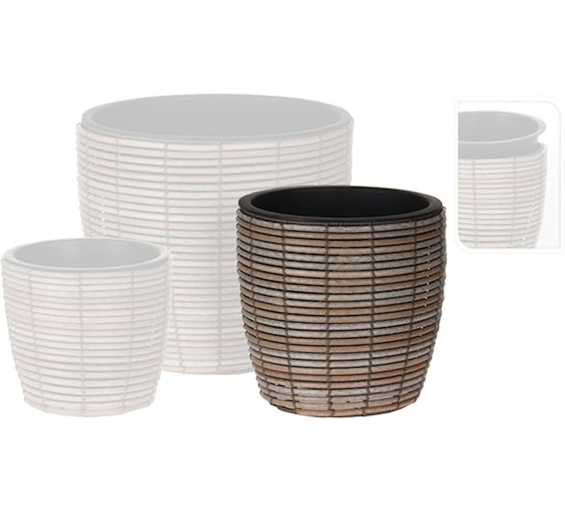 Bloempot natural wash bamboe dia 31cm