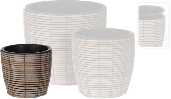 Bloempot natural wash bamboe dia 25cm