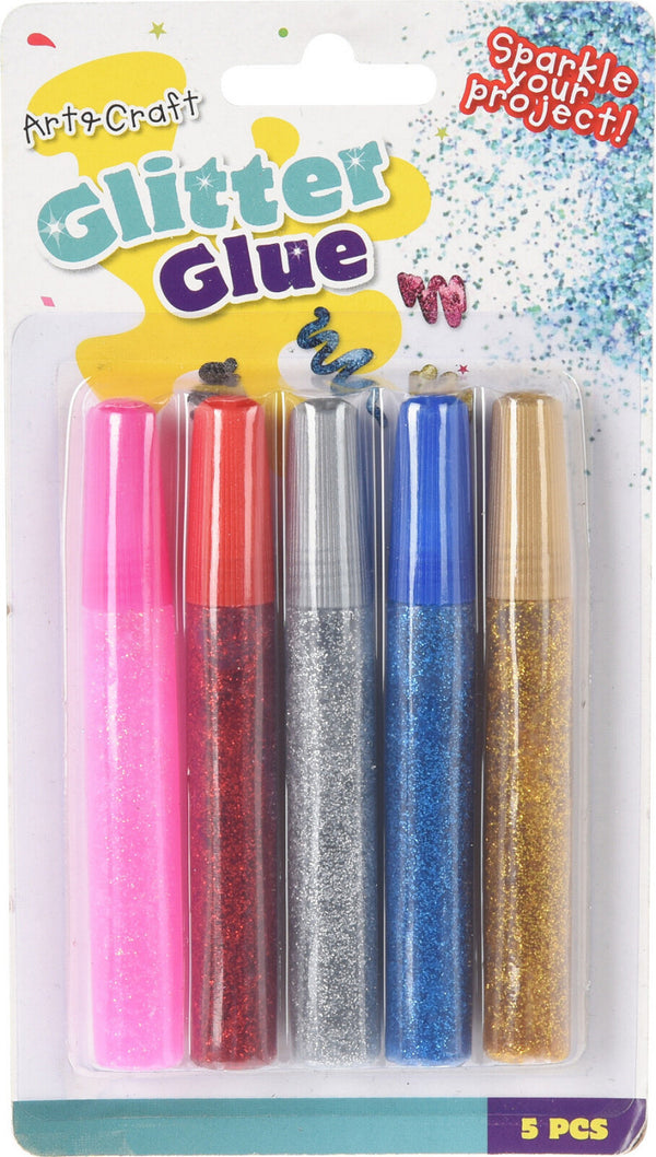 Glitterlijm 10ml set van 5 stuks