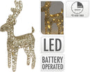 Deco Rendier 40LED 37cm met glitter - Goud
