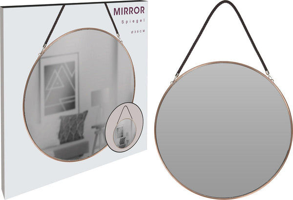 Spiegel Rose Goud 38cm met touw
