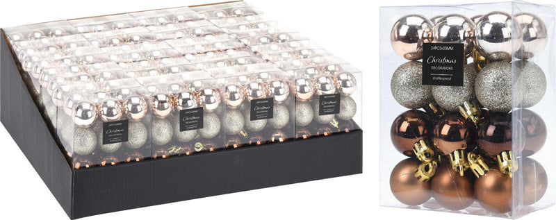 Kerstbal Onbreekbaar 3.00cm 24 stuks - Amber