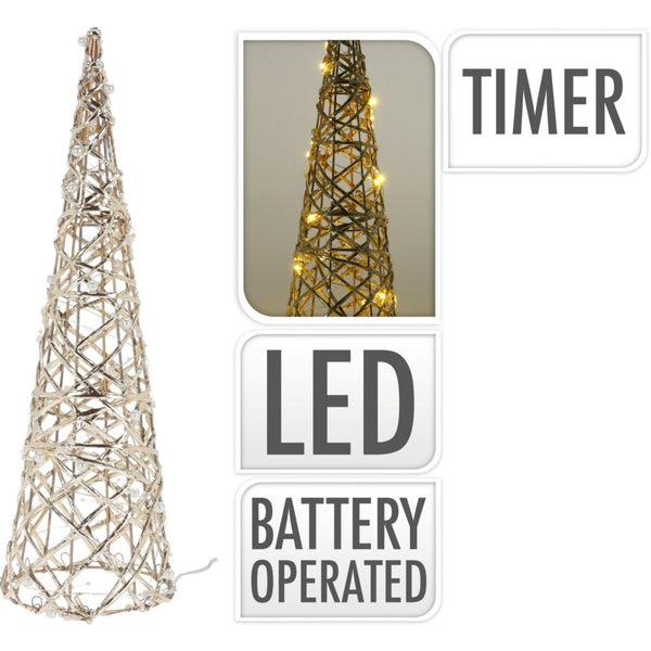 LED Piramide 20 Lampjes 40 cm Goud/Parel