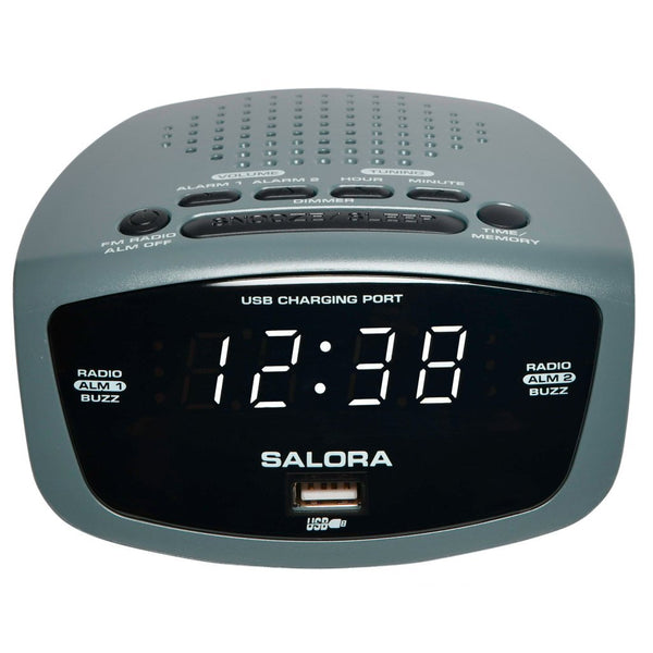 Salora CR627USB Wekkerradio Grijs/Wit