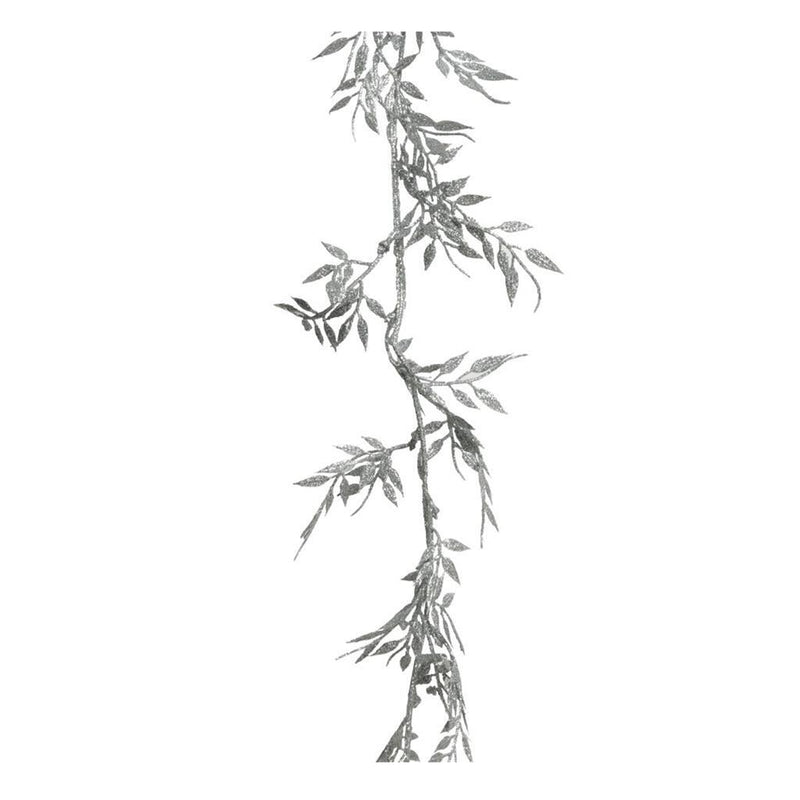 Decoratieslinger Blad 2x10x180 cm Zilver Assorti