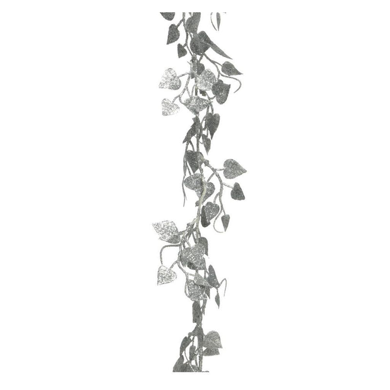 Decoratieslinger Blad 2x10x180 cm Zilver Assorti