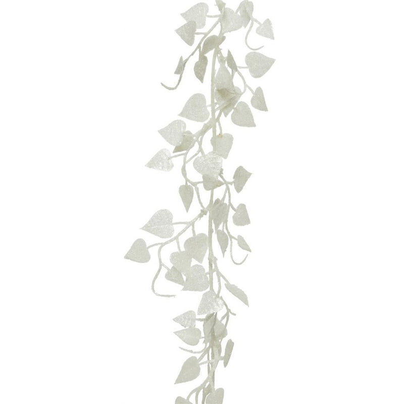 Decoratieslinger Blad 2x10x180 cm Wit Assorti