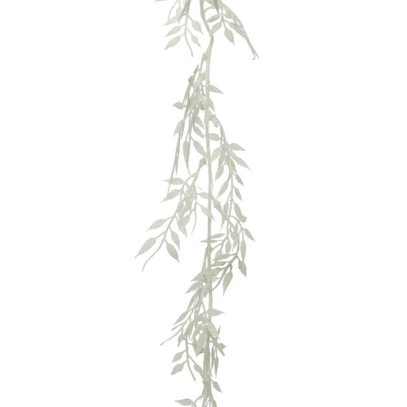 Decoratieslinger Blad 2x10x180 cm Wit Assorti