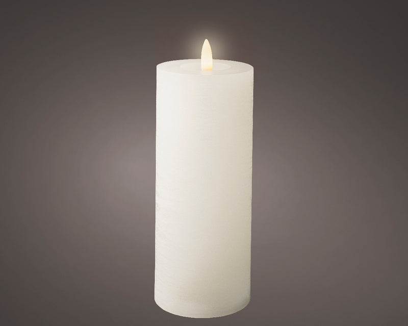 LED Kaars rustiek incl. timer - 7.00x19.00cm - Wit