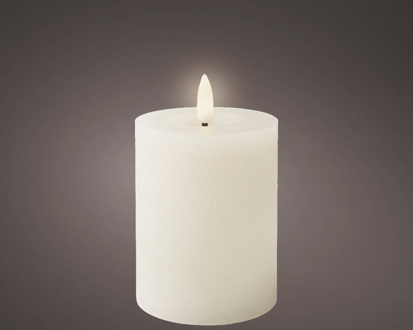 LED Kaars rustiek incl. timer - 7.00x11.30cm - Wit
