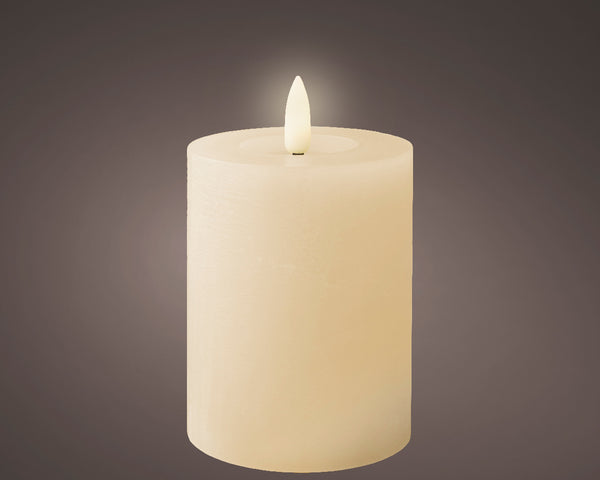 LED Kaars rustiek incl. timer - 7.00x11.20cm - Ivoor