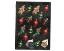 Kerstbal Glas Figuren 18 stuks - Rood/Groen