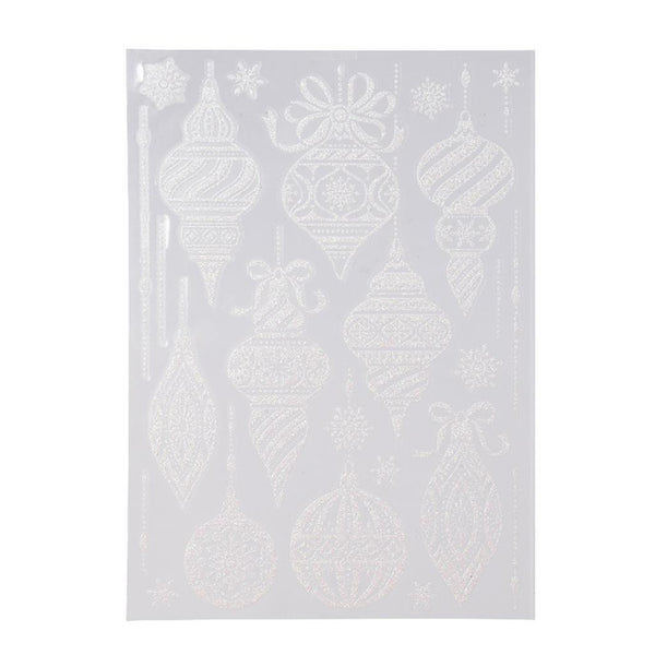 Decoris Kerst Stickers PVC 2 Assorti 49,5x29,5 cm Wit