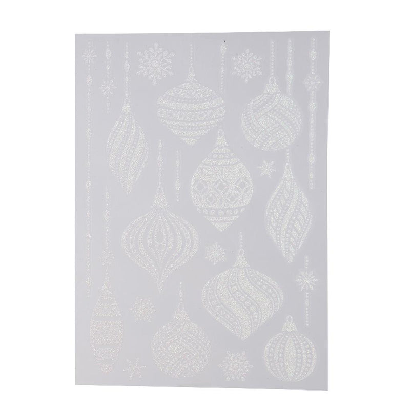 Decoris Kerst Stickers PVC 2 Assorti 49,5x29,5 cm Wit