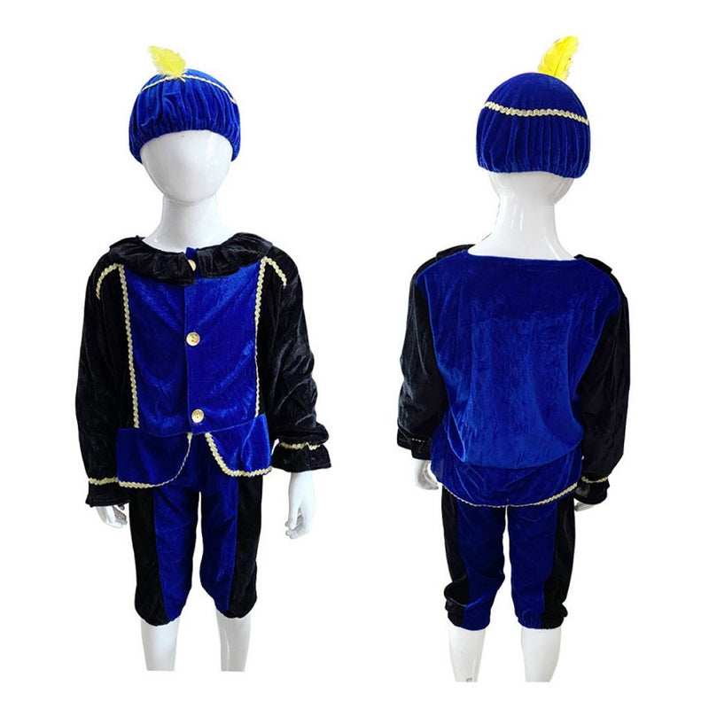 Verkleedset Pietenpak Blauw-Zwart 3-5 Jaar
