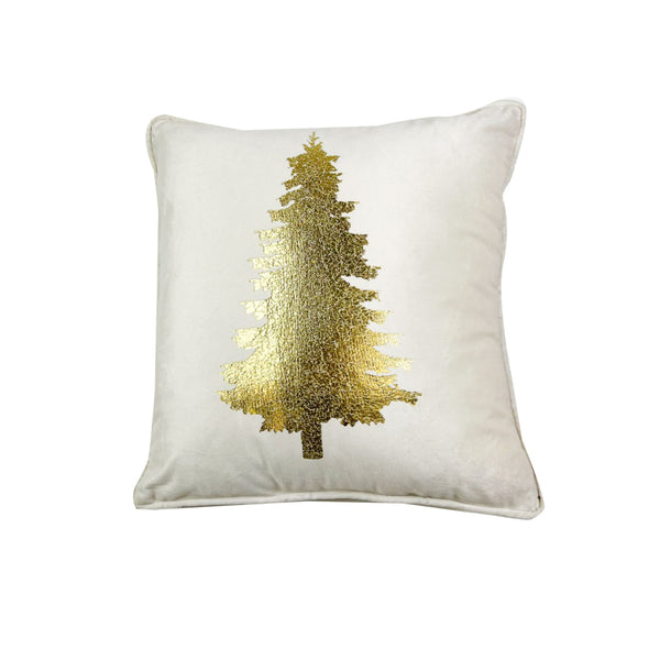 Sierkussen Tree 45x45 cm Wit/Goud