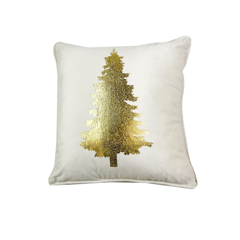 Sierkussen Tree 45x45 cm Wit/Goud