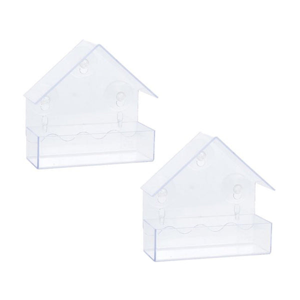 Pro Garden Vogelvoederhuis 15x6x15 cm 2 Stuks Transparant