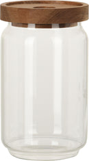Voorraadpot glas 700ml Acacia hout deksel