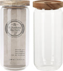 Voorraadpot glas 1000ml Acacia hout deksel