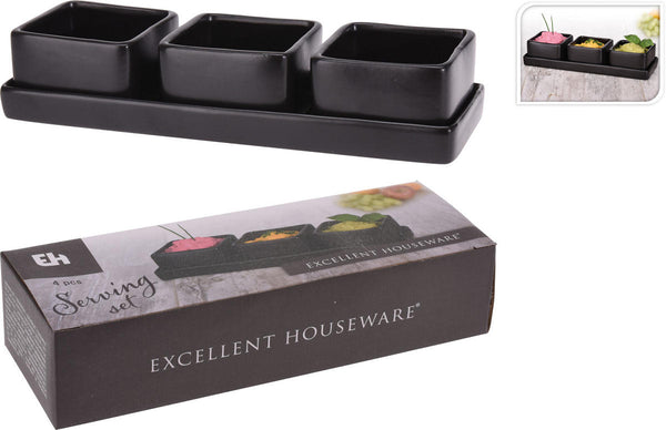 EH Snackschaal set van 4 stuks zwart