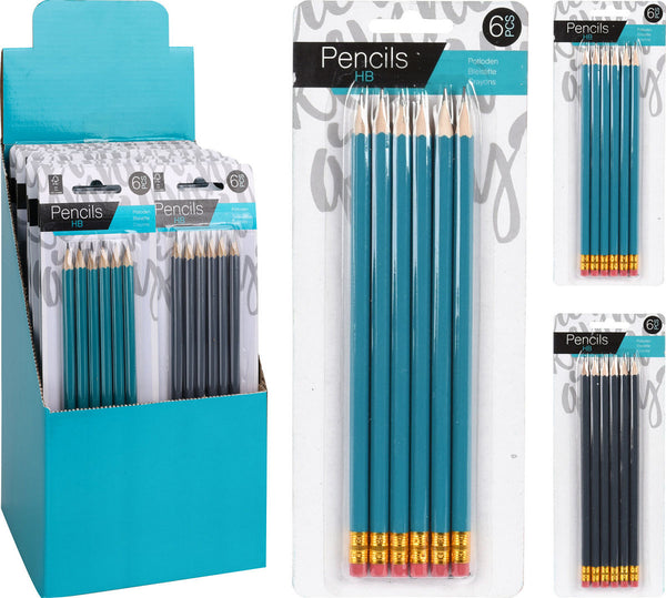 Potloden met gum 6 stuks