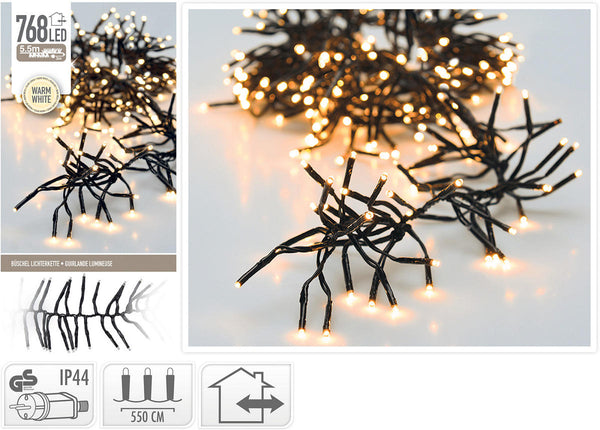 Kerst LED Clusterverlichting 5.5M 768 LEDs IP44 Warmwit