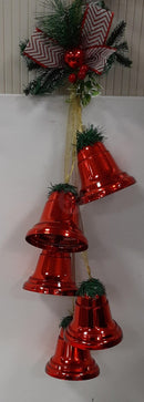 Decoratie Kerstbelletjes met Dennentakjes Rood/Groen