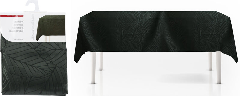 Tafelkleed Leaves 220x150cm donker groen