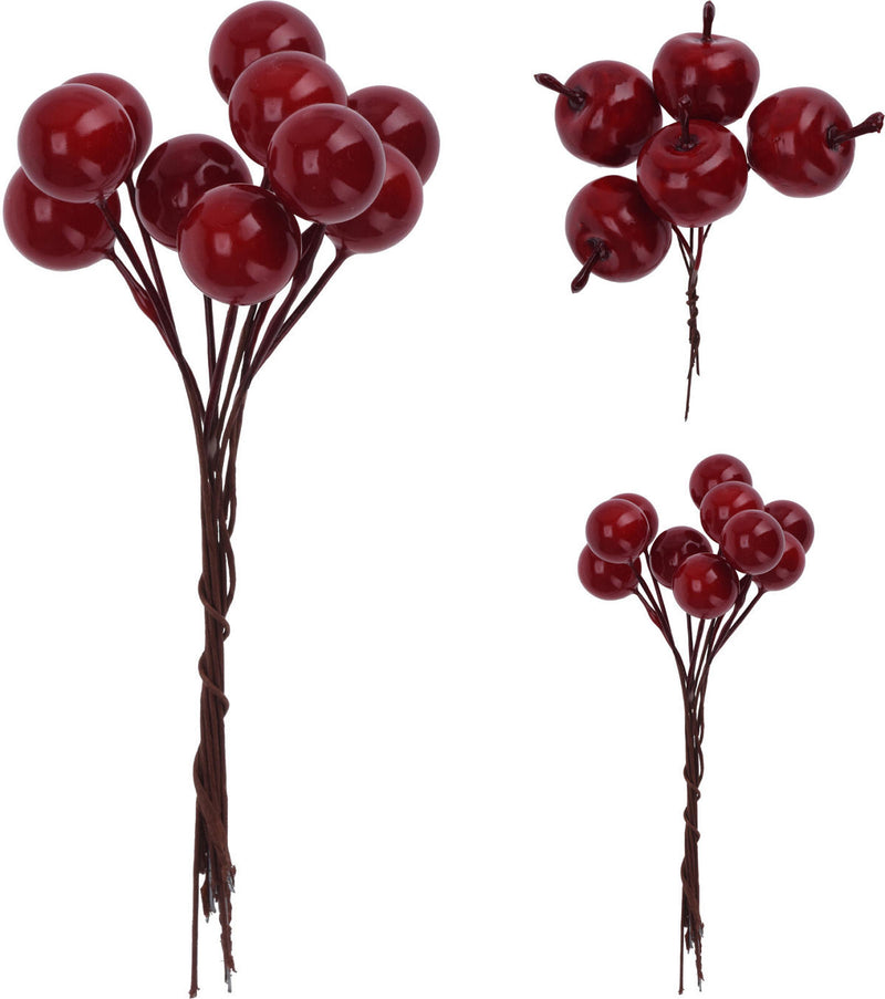 Deco Prikker Appel en Bessen - Rood