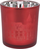 Theelichthouder Huis 7x8cm rood