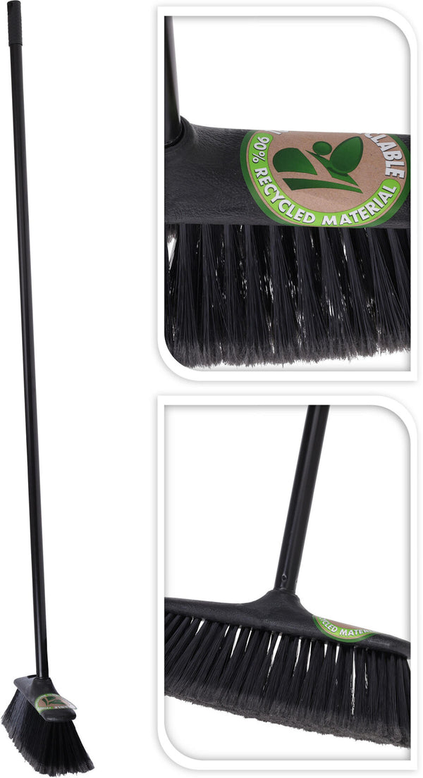 Bezem met steel Recycled - Zwart