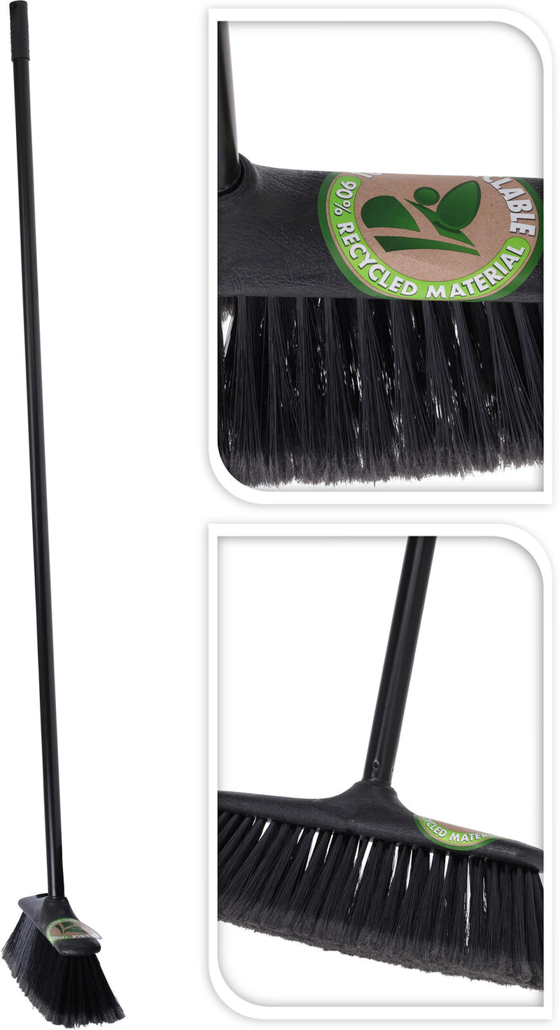 Bezem met steel Recycled - Zwart