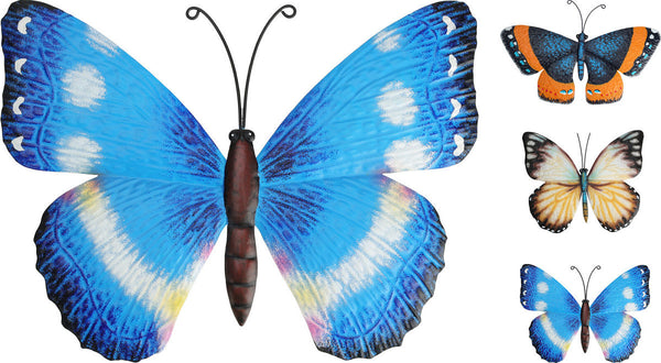 Muurdecoratie metalen vlinder 27.5x23cm