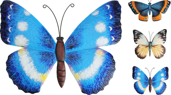 Muurdecoratie metalen vlinder 38.5x30cm