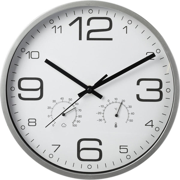 Wandklok met weerstation - Wit