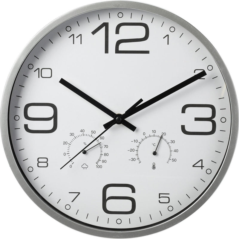 Wandklok met weerstation - Wit