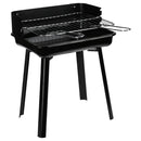 Houtskool BBQ - Mini Barbecue - 36x31xH45 cm - grillrooster 33x26 cm - Windscherm
