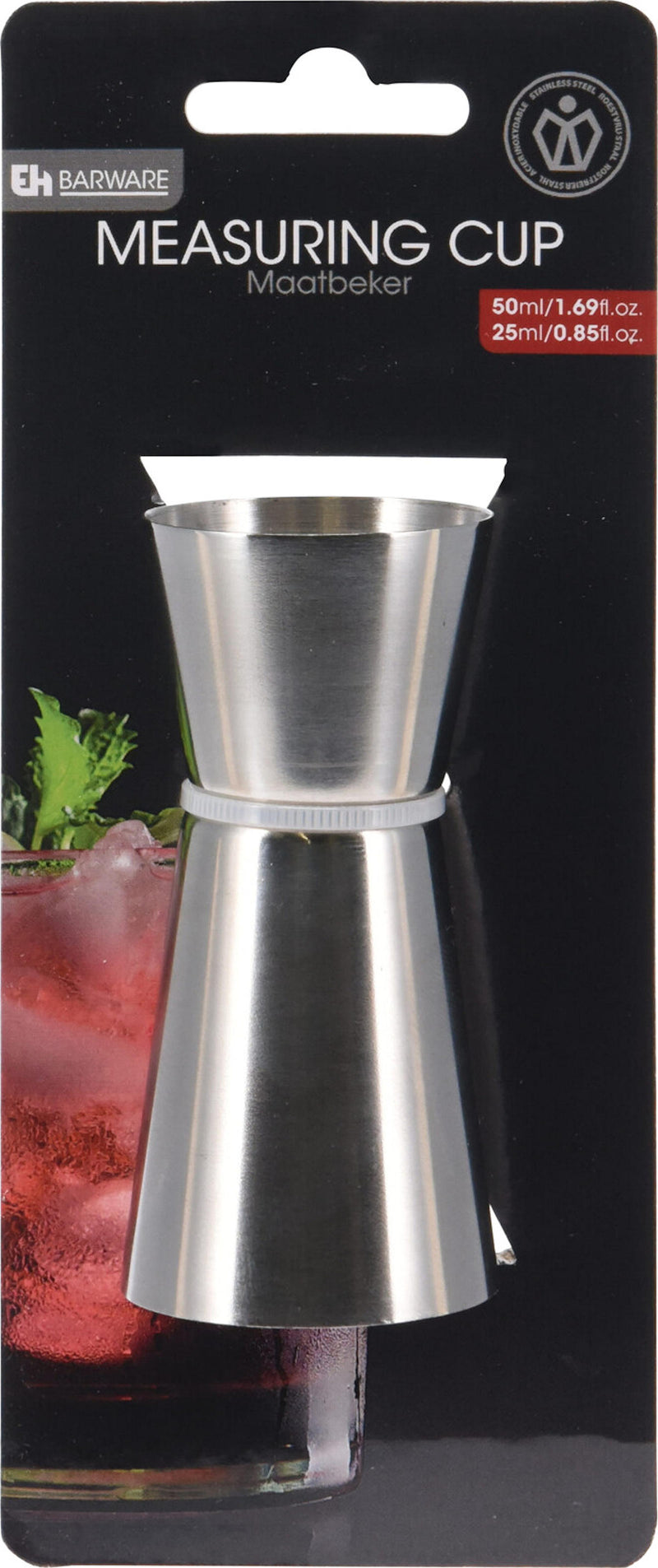 Barware RVS maatbeker 50/25ml