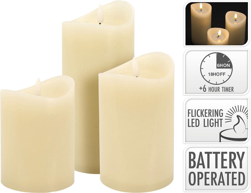 LED Kaars Jelly Dansvlam 3st incl. timer