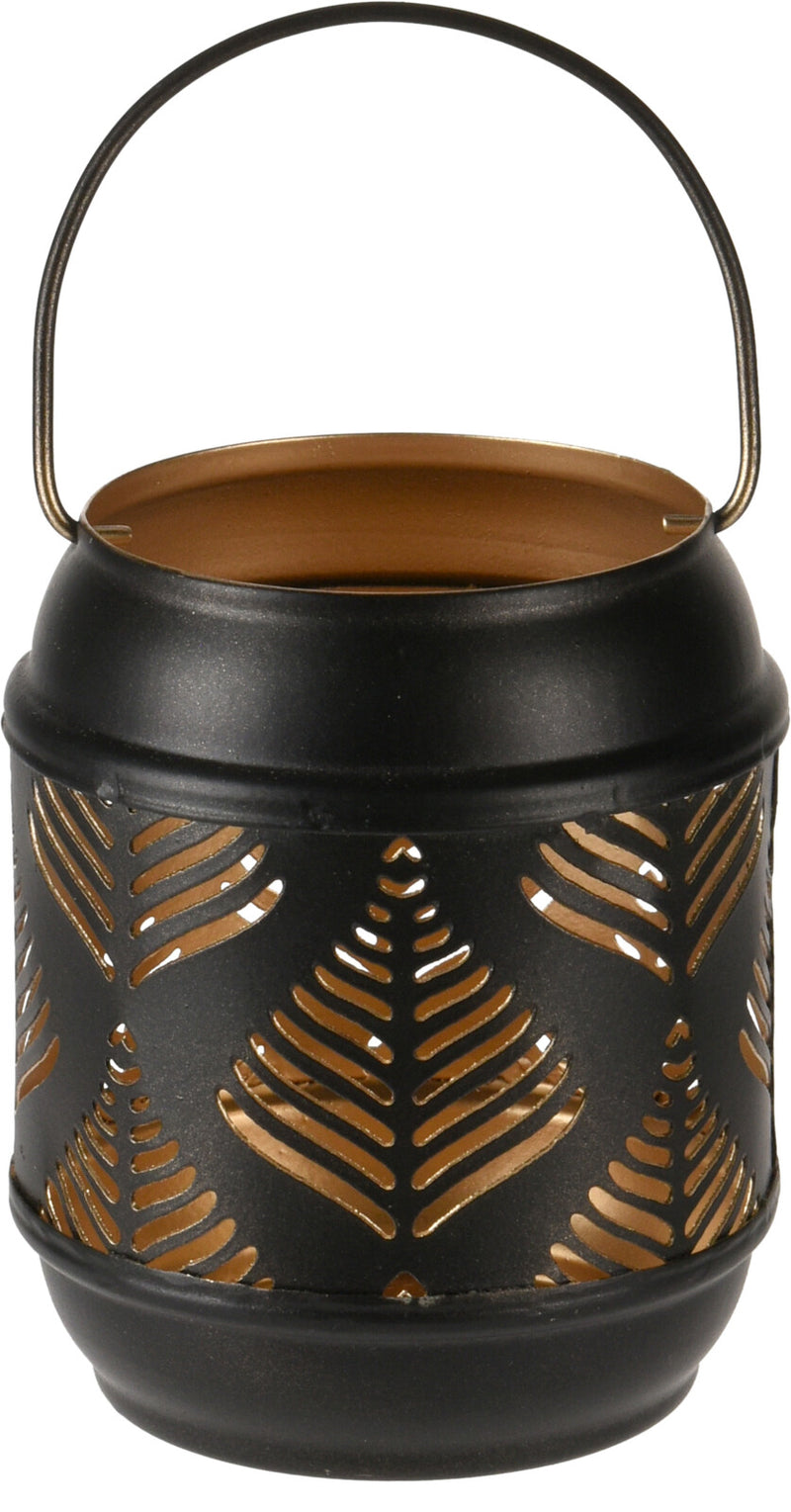 Lantaarn Zwart/Goud 7x8cm