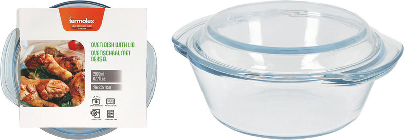 Termolex Ovenschaal glas met deksel 1,0 L