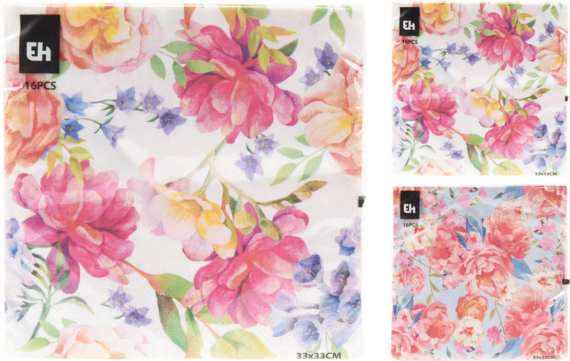 Servetten 33x33cm 16 stuks - Flower 3