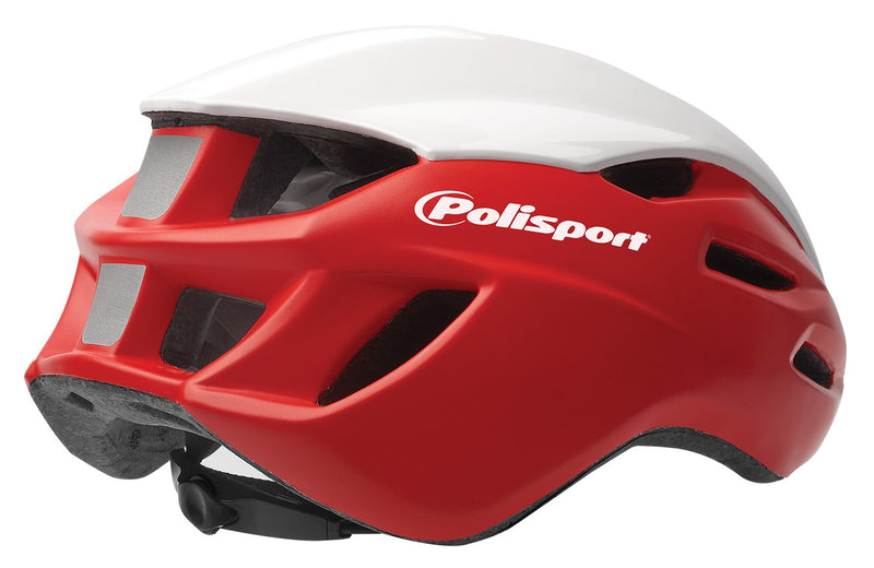 Fietshelm Polisport Aero-R Medium 55-58 cm - mat rood / wit glanzend / zwart